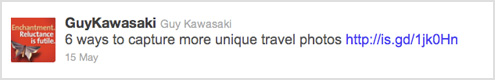Guy Kawasaki Twitter example