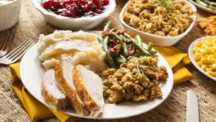 Turkey and stuffing dinner